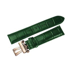 PINDU genuine leather replacement watch strap green 22mm quick release croc pattern