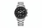 PINDU P1701 40mm chronograph quartz moon watch silver case turquoise dial front view