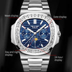 PINDU P6501 moon phase watch complications diagram week day-night 24-hour display labeled