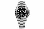 PINDU P6510 automatic diver watch silver case black dial black ceramic bezel steel bracelet front view