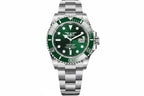 PINDU P6510 automatic diver watch silver case green dial green ceramic bezel luminous hands front view