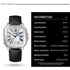 PINDU P6515 Mens Automatic Square Watch specifications features overview