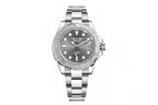 PINDU P6519 Water Ghost GMT automatic 40mm watch silver case two-tone bracelet grey dial stainless steel bezel front view