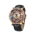 PINDU P6532 Tianlong Dragon Edition quartz watch on wrist formal suit silver case blue leather strap dragon dial