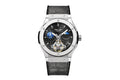 PINDU P6537 Mens Automatic Moonphase Watch silver case blue dial angle view
