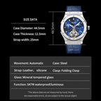 PINDU P6537 Mens Automatic Moonphase Watch wrist shot lifestyle view
