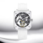 PINDU P6569 Automatic Tourbillon Movement silver case tourbillon cage detail