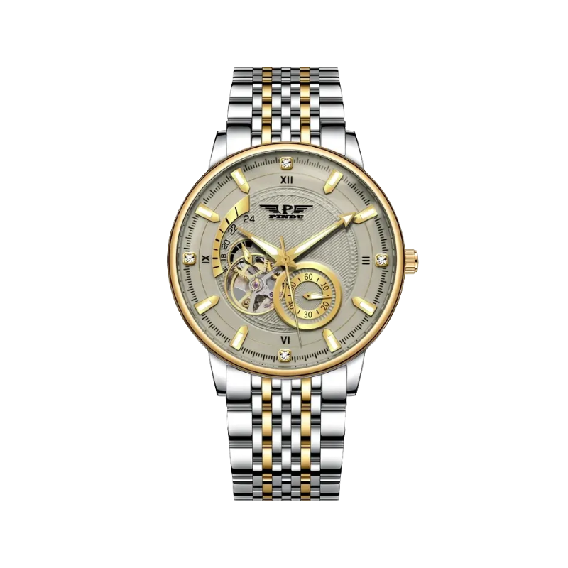 PINDU P6581 Tourbillon Classic Chronograph silver case white dial side view