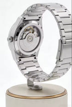 PINDU P6618 skeleton caseback transparent automatic movement visible sport case steel bracelet rear view