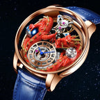 PINDU P6622 Chinese dragon style watch promo earth planet red and green dragon detail