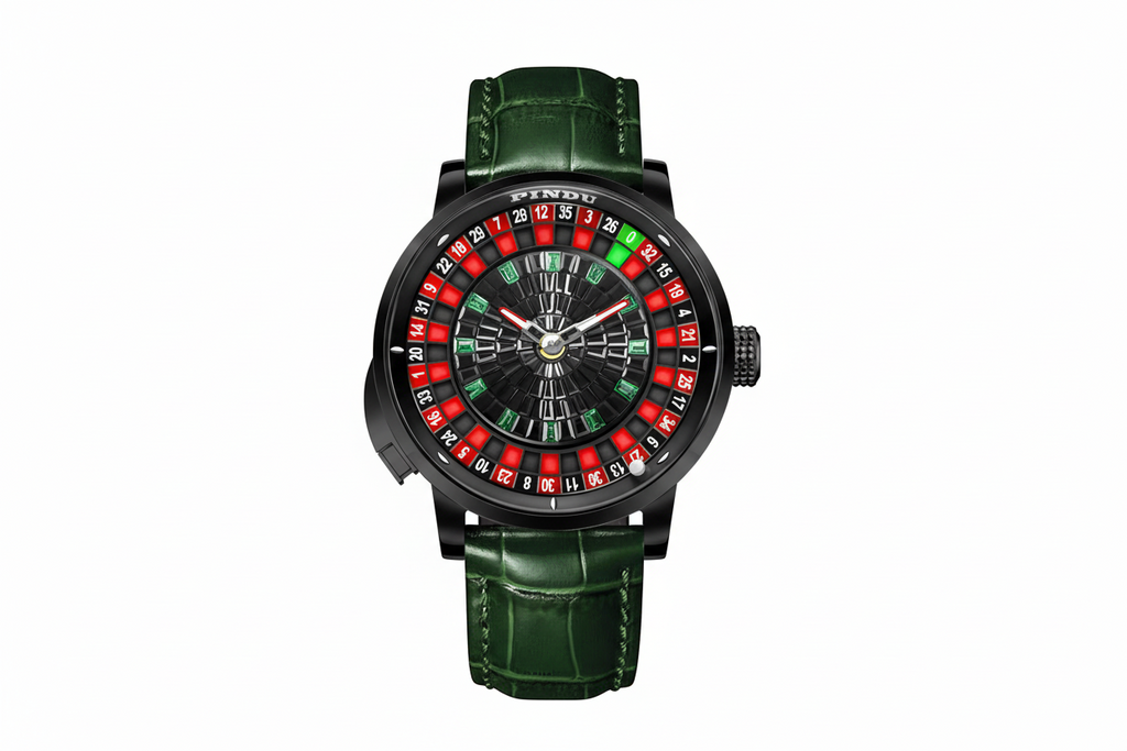 PINDU P6628 NH35A Casino Tourbillon Rotating Roulette watch detail shot