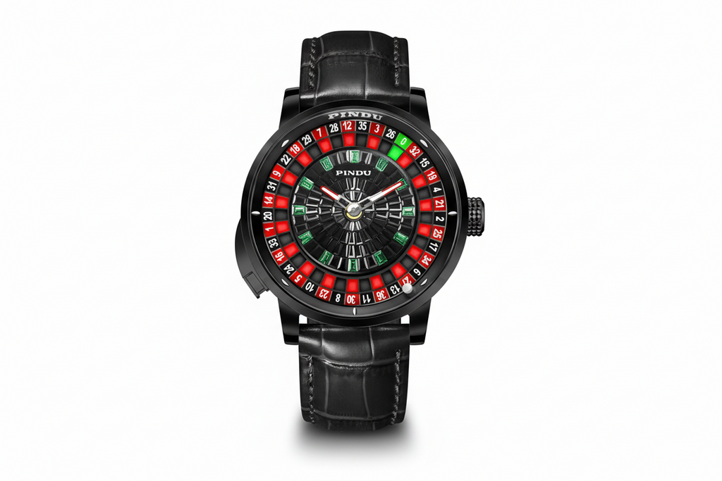 PINDU P6628 NH35A Casino Tourbillon Rotating Roulette watch movement detail