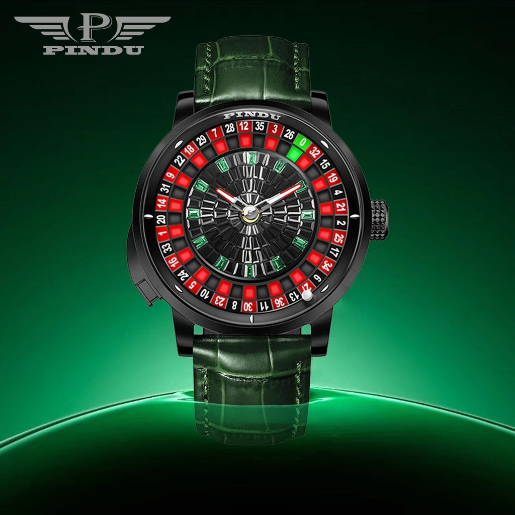 PINDU P6628 NH35A Casino Tourbillon Rotating Roulette watch lifestyle angle