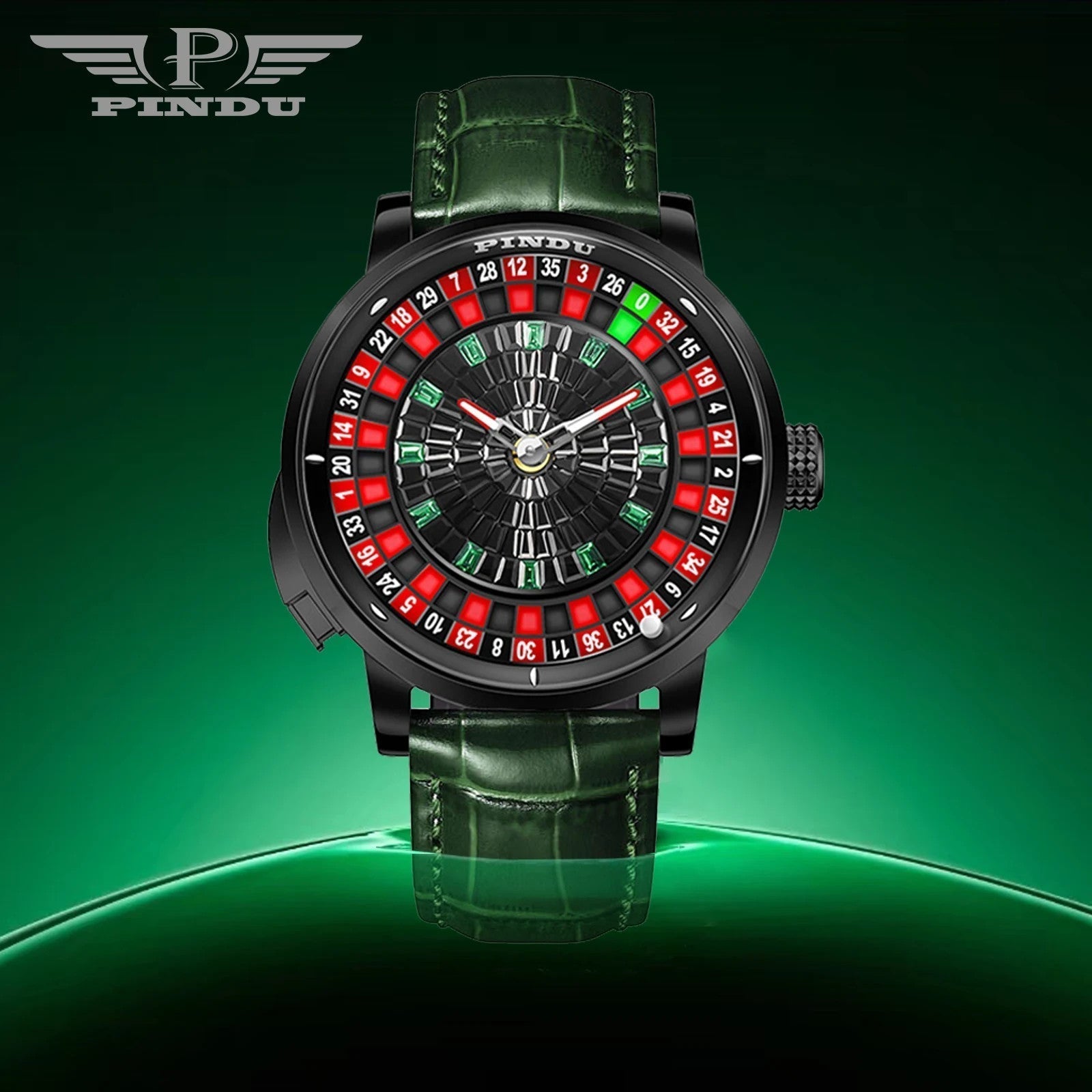 PINDU P6628 NH35A Casino Tourbillon Rotating Roulette watch lifestyle angle