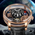 PINDU P6630 dome sapphire crystal depth side view rose gold case detail