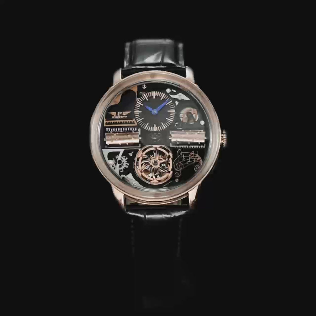 PINDU P6655 Godfather Classic Series Automatic Skeleton Men's Watch