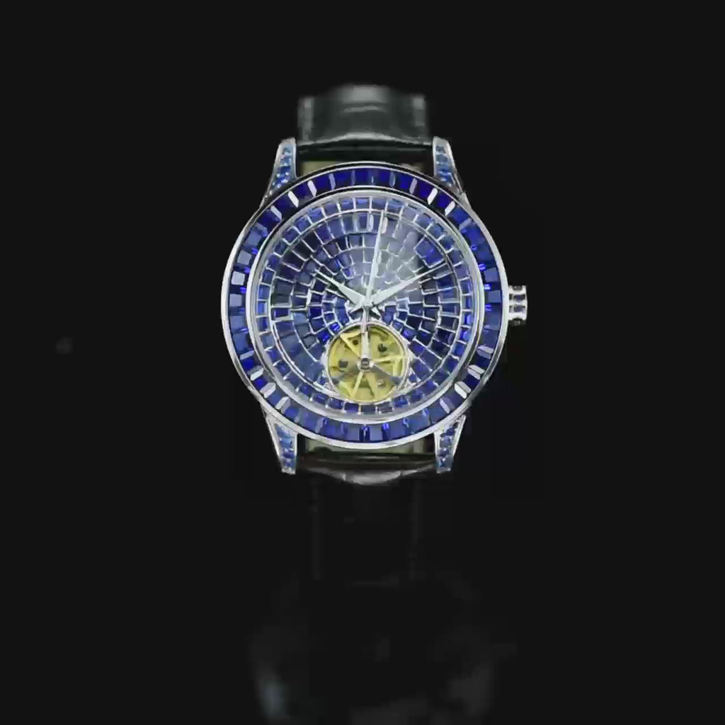 PINDU P5037 Hand-Encrusted Diamond Automatic Tourbillon Watch
